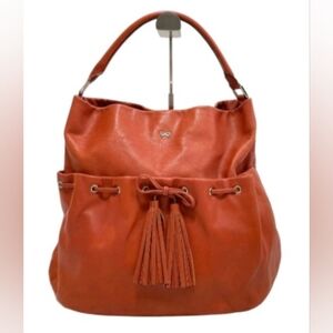 Anya Hindmarch Bag, Genuine Leather, Rust Orange, One Handle, Tassels, Goldtone‎